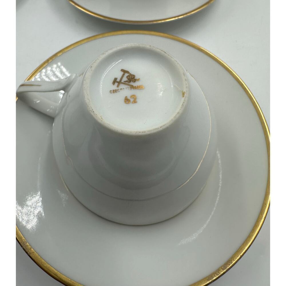 Vintage Czechoslovakian Set of 6 Cups and Saucers circa 1962 - Picture 4 of 4